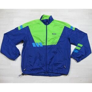 Vintage 90s‎ Hind Windbreaker Full Zip Jacket Men's (XL) Neon Colorblock Vented